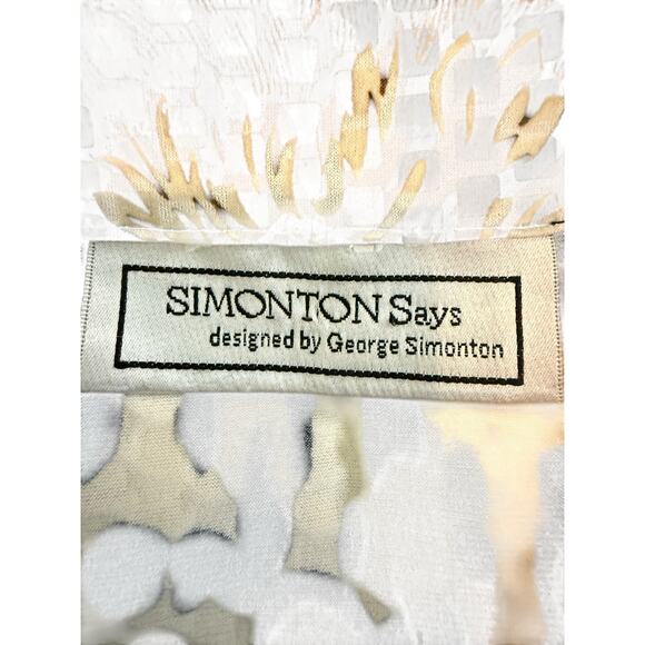 Vintage Simonton Says Designed by George Simonton Shiny Button Down Blouse M - Picture 3 of 16